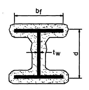 FIGURE 721.5.1 (5)WIDE FLANGE STRUCTURAL STEEL COLUMNS WITH SPRAYED FIRE-RESISTANT MATERIALS