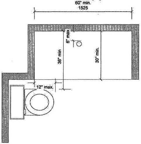 FIGURE 11A-9L—SHOWER WITH WATER CLOSET